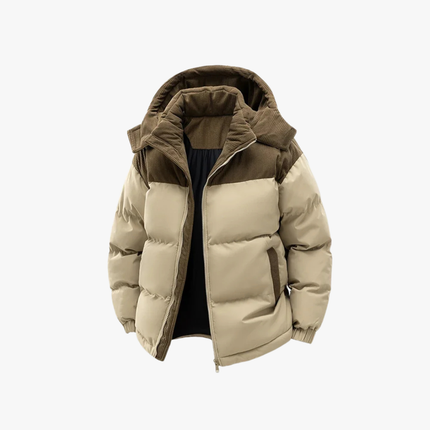 Men's Lightweight Casual Puffer Jacket Khaki Puffer Jacket