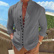 Men's Long-sleeved Shirt Grey Shirt