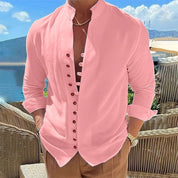 Men's Long-sleeved Shirt Pink Shirt