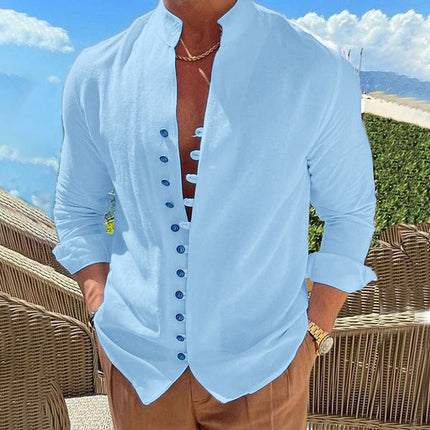 Men's Long-sleeved Shirt Sky Blue Shirt