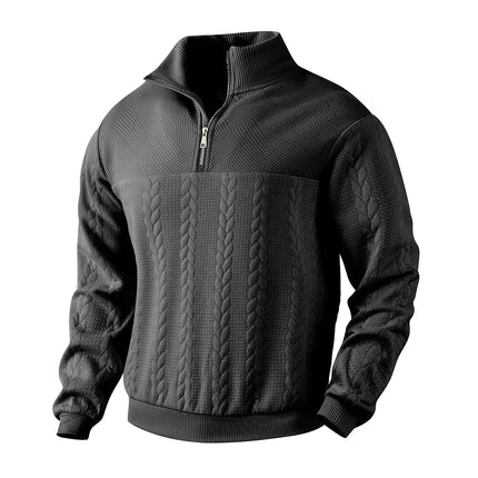 Premium Quarter-Zip Pullover Sweatshirt Black Sweatshirt