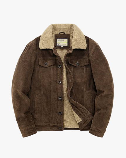 Men's Warm Cotton Windbreaker Jacket Brown Windbreaker