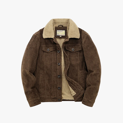 Men's Warm Cotton Windbreaker Jacket Brown Windbreaker