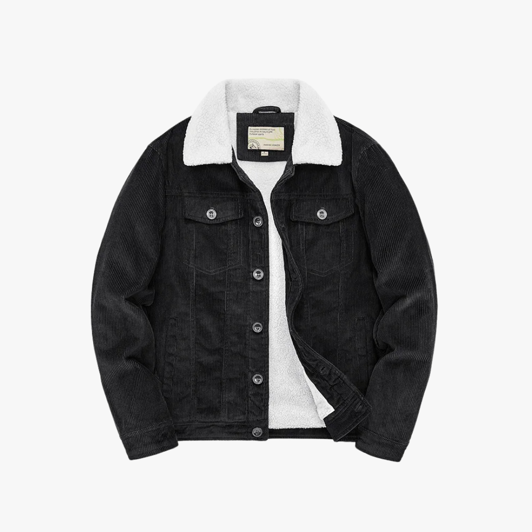 Men's Warm Cotton Windbreaker Jacket Black Windbreaker
