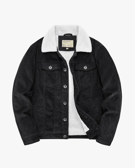 Men's Warm Cotton Windbreaker Jacket Black Windbreaker