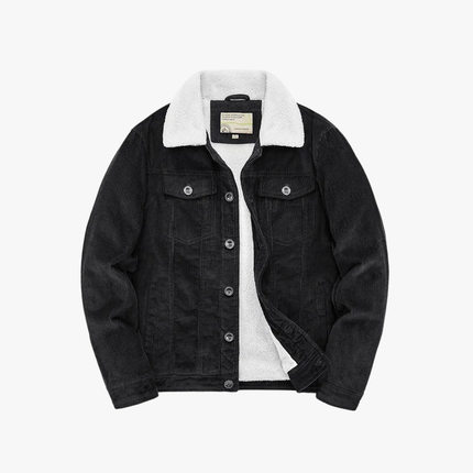 Men's Warm Cotton Windbreaker Jacket Black Windbreaker