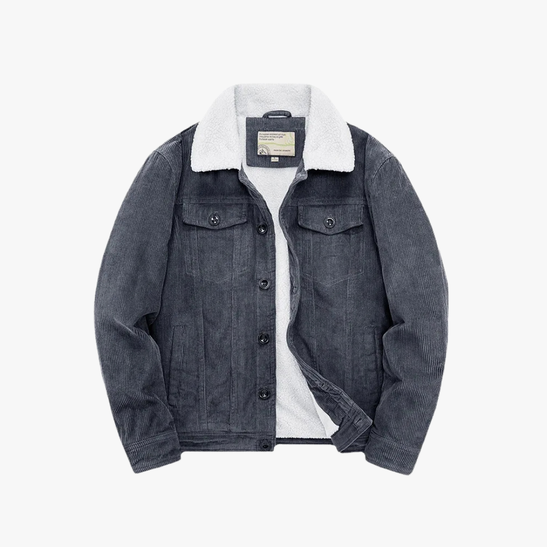 Men's Warm Cotton Windbreaker Jacket Gray Windbreaker