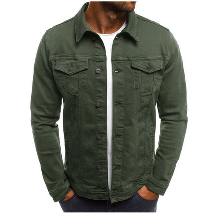 Men’s Classic Denim Jacket Green Jackets