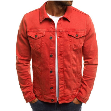 Men’s Classic Denim Jacket Red Jackets