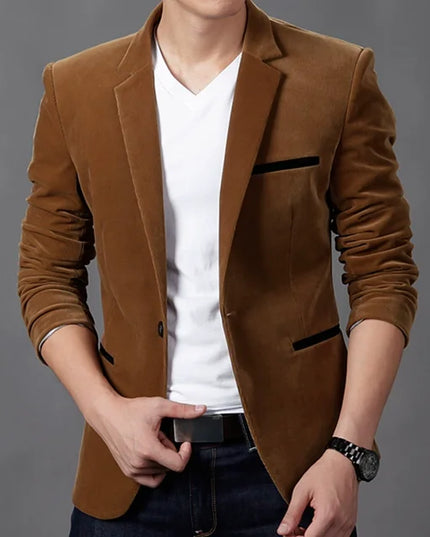 Men's Casual Blazer Jacket Brown Blazer