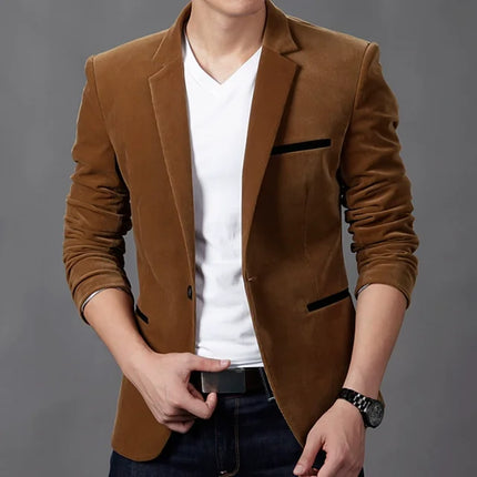Men's Casual Blazer Jacket Brown Blazer