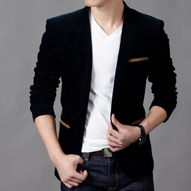Men's Casual Blazer Jacket Black Blazer