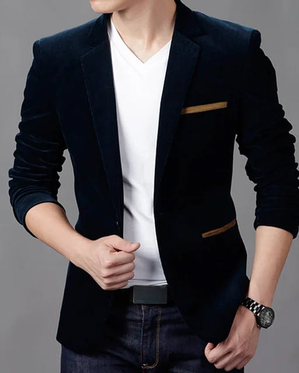 Men's Casual Blazer Jacket Navy blue Blazer