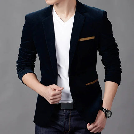 Men's Casual Blazer Jacket Navy blue Blazer