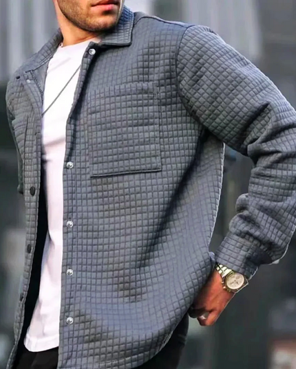 Men's Lapel Long Sleeve Comfort Jacket Grijs Jackets