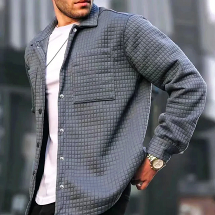 Men's Lapel Long Sleeve Comfort Jacket Grijs Jackets