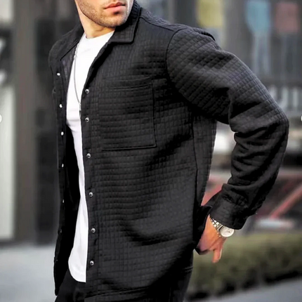 Men's Lapel Long Sleeve Comfort Jacket Black Jackets