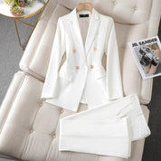 Women's Tailored Blazer Pantsuit Set Blazer Set white Blazer