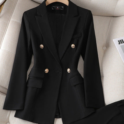 Women's Tailored Blazer Pantsuit Set Blazer Black Blazer