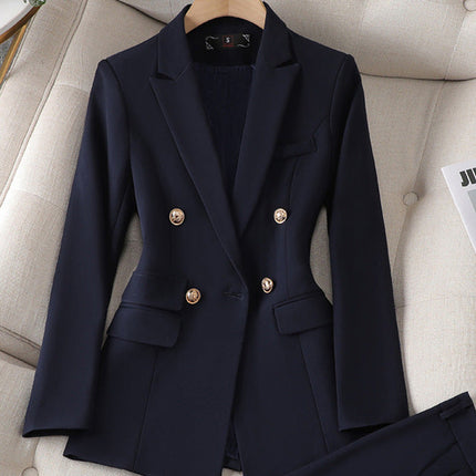 Women's Tailored Blazer Pantsuit Set Blazer Blue Blazer