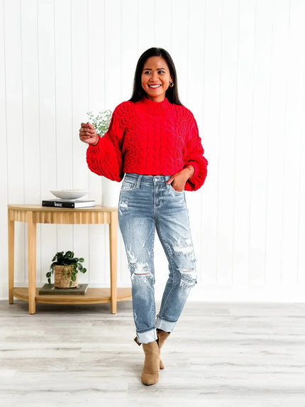 Isla | Sculpting Distressed Boyfriend Jeans Light Wash Pants