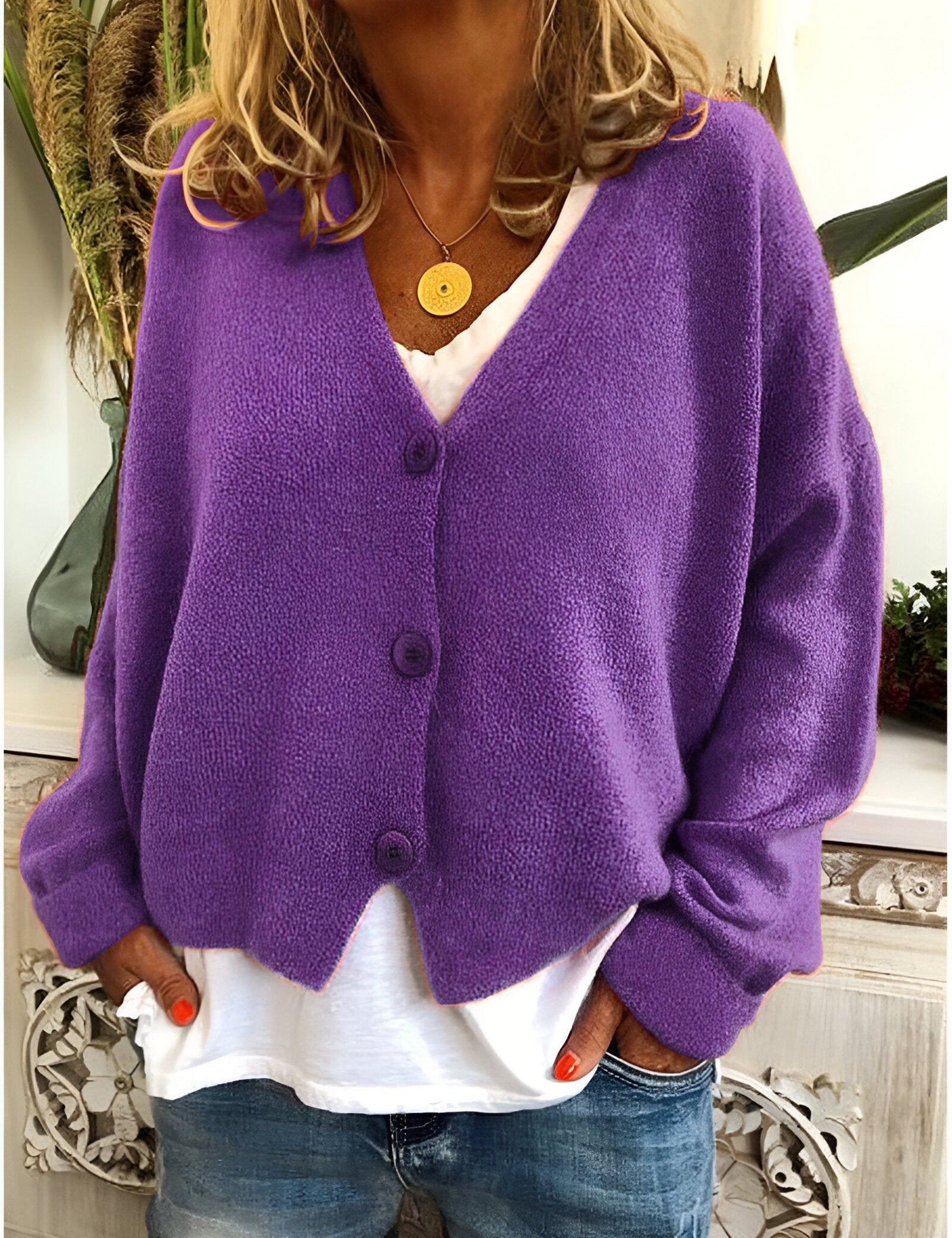 Geneva | Premium Cardigan Purple