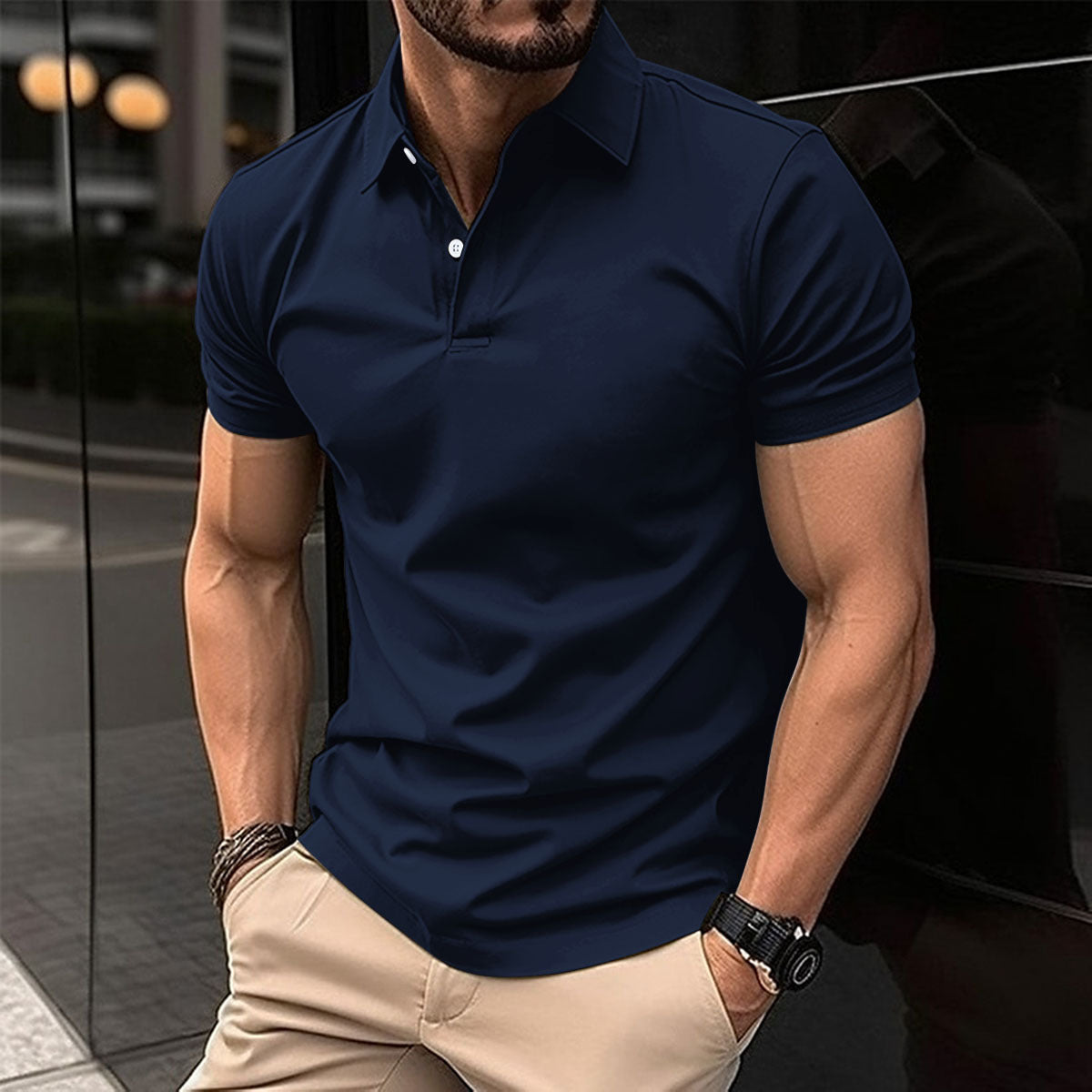 Finn | Sporty Polo Marine Blue T Shirts