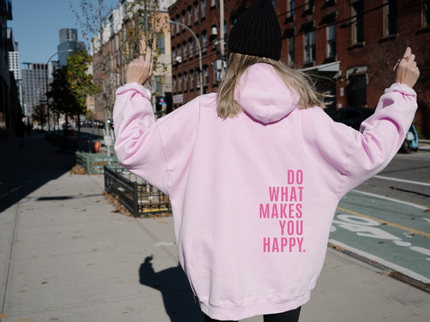 Bobbi | Statement Hoodie Light pink - pink print