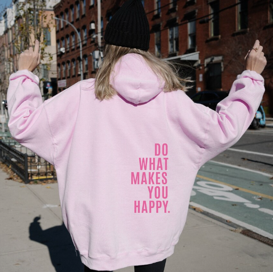 Lucy - Oversized Bliss Hoodie Light Pink - Pink-Colored print Hoodie