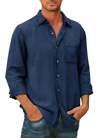 Mason | Casual Long-Sleeve Shirt Dark Blue Shirts