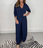 Capea | Airy Autumn Two-Piece Set Navy Blue