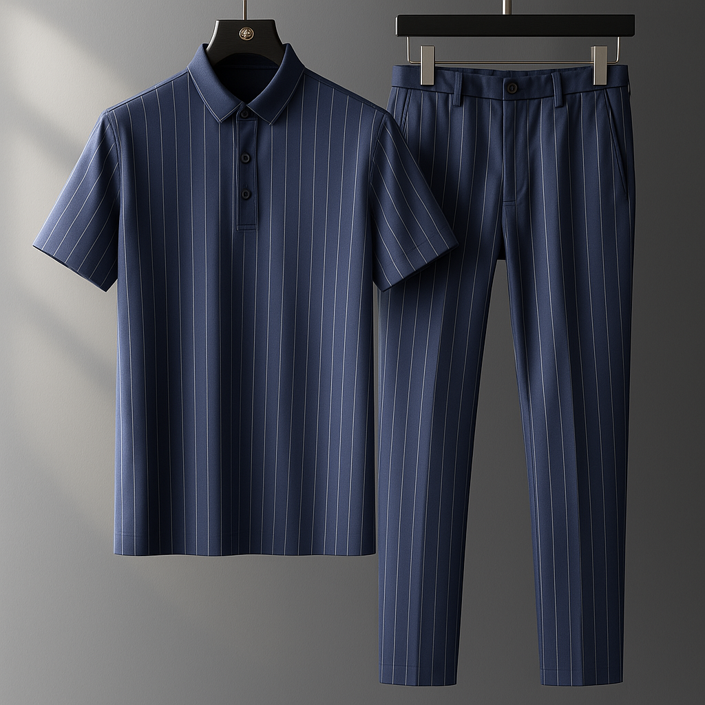 Solari Tailored Polo Set Blue Outfit Sets