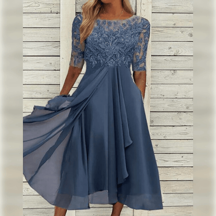 Elegant Chic Maxi Evening Gown Blue Dresses