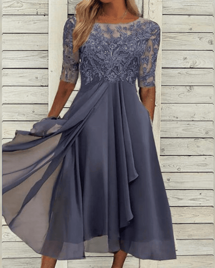 Elegant Chic Maxi Evening Gown Gray Dresses