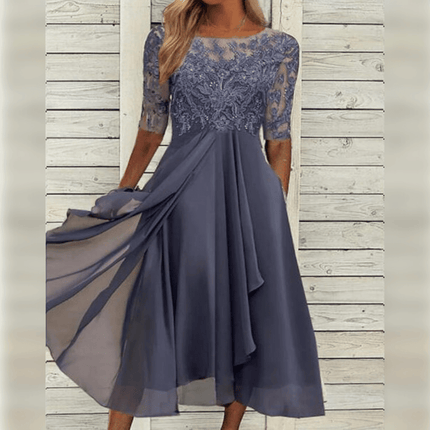 Elegant Chic Maxi Evening Gown Gray Dresses
