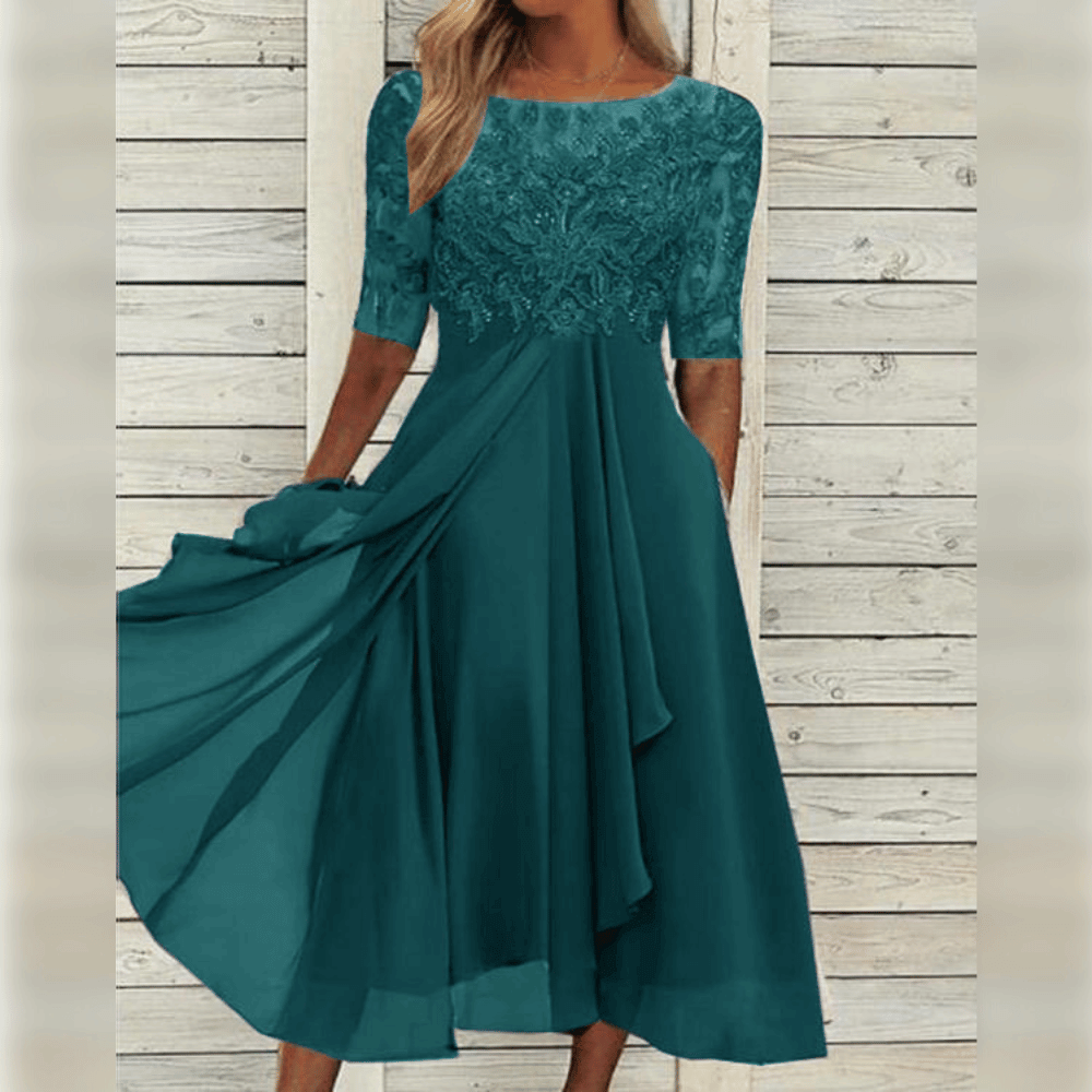 Elegant Chic Maxi Evening Gown Turquoise Dresses