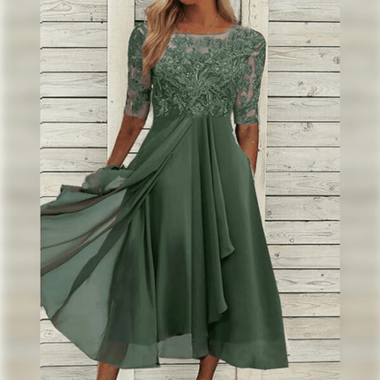 Elegant Chic Maxi Evening Gown Green Dresses