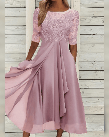 Elegant Chic Maxi Evening Gown Pink Dresses