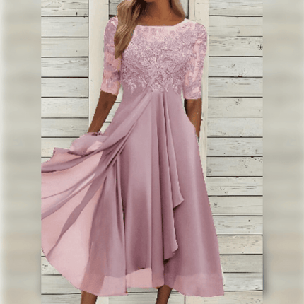 Elegant Chic Maxi Evening Gown Pink Dresses