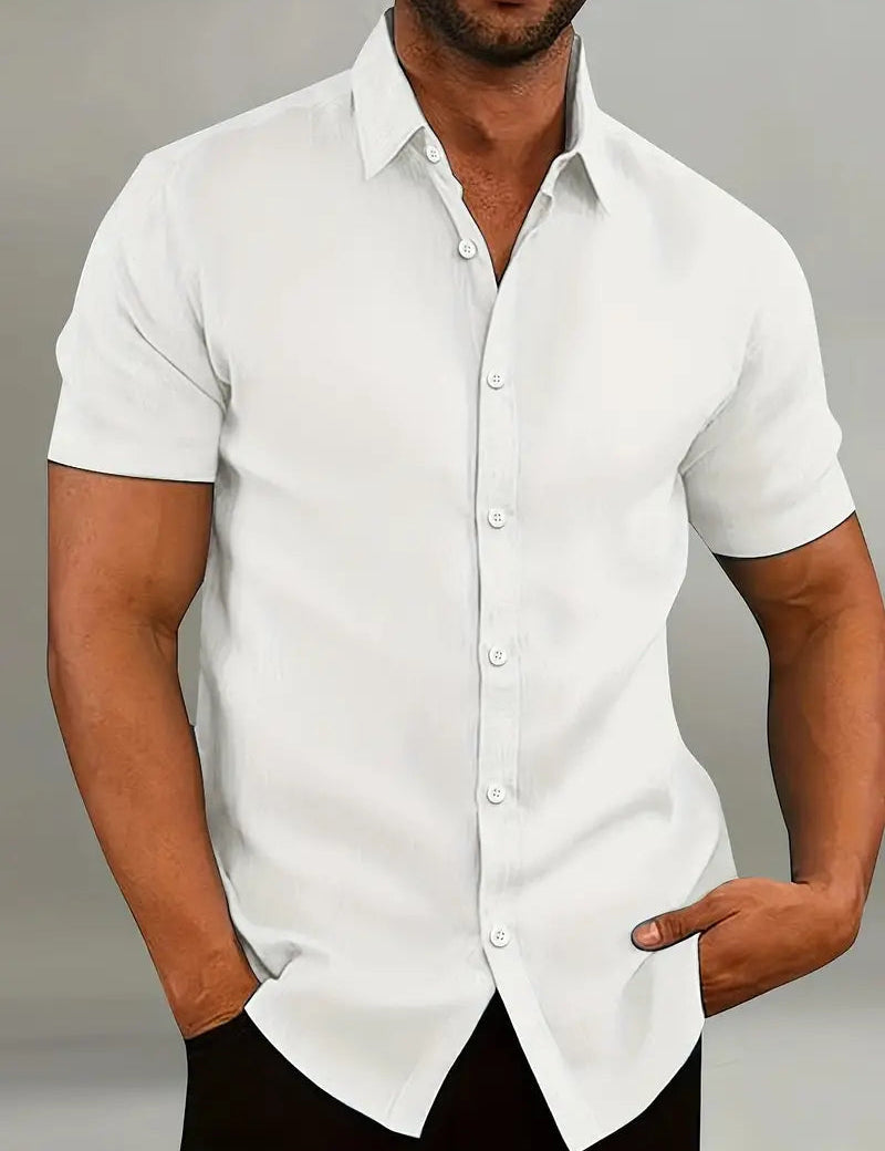 Men's Classic Short-Sleeve Polo Shirt White Shirts