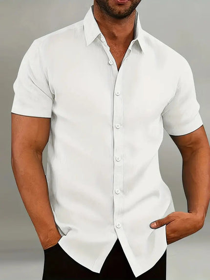Men's Classic Short-Sleeve Polo Shirt White Shirts