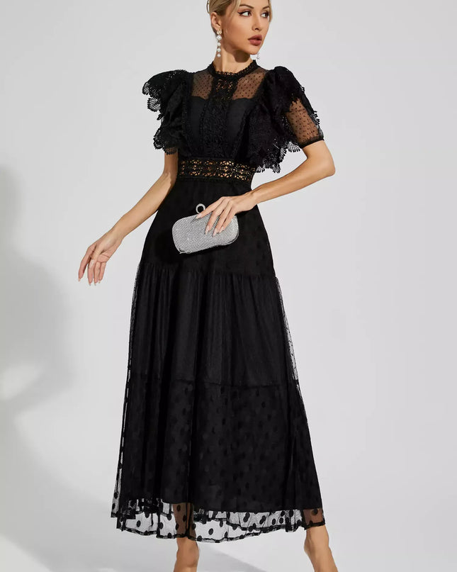 Tessa™ | Black Polka Dot Maxi Dress Dresses
