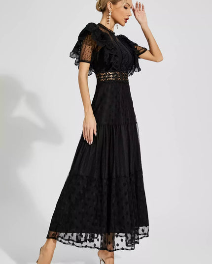 Tessa™ | Black Polka Dot Maxi Dress Dresses