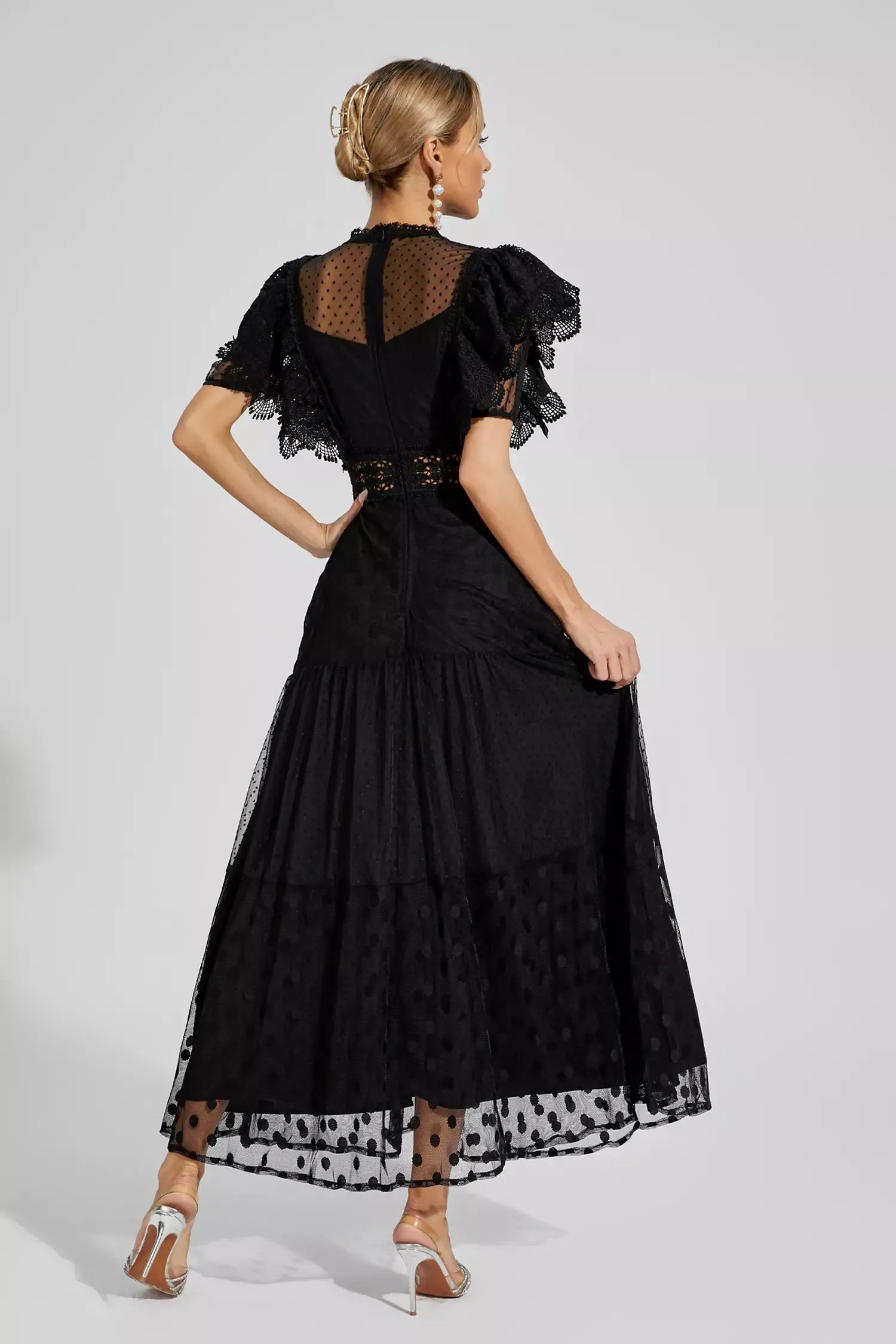 Tessa™ | Black Polka Dot Maxi Dress Dresses