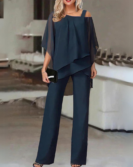 Tie-Dye Mesh Two-Piece Set Navy Blue Sets