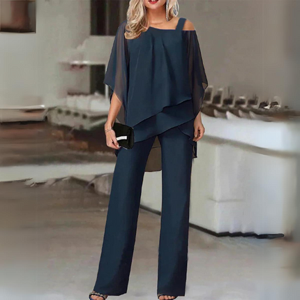 Tie-Dye Mesh Two-Piece Set Navy Blue Sets