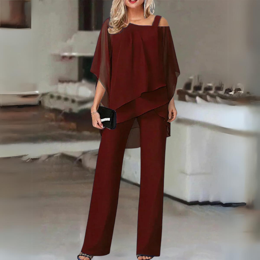 Tie-Dye Mesh Two-Piece Set Maroon Sets