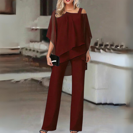 Tie-Dye Mesh Two-Piece Set Maroon Sets