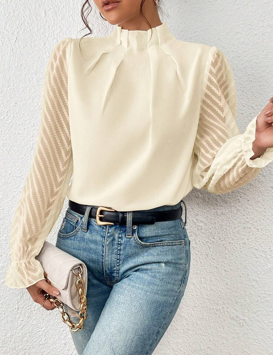 Ruby | Charming blouse Beige Dames Tops Kopen