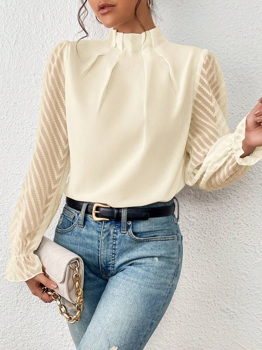 Ruby | Charming blouse Beige Dames Tops Kopen
